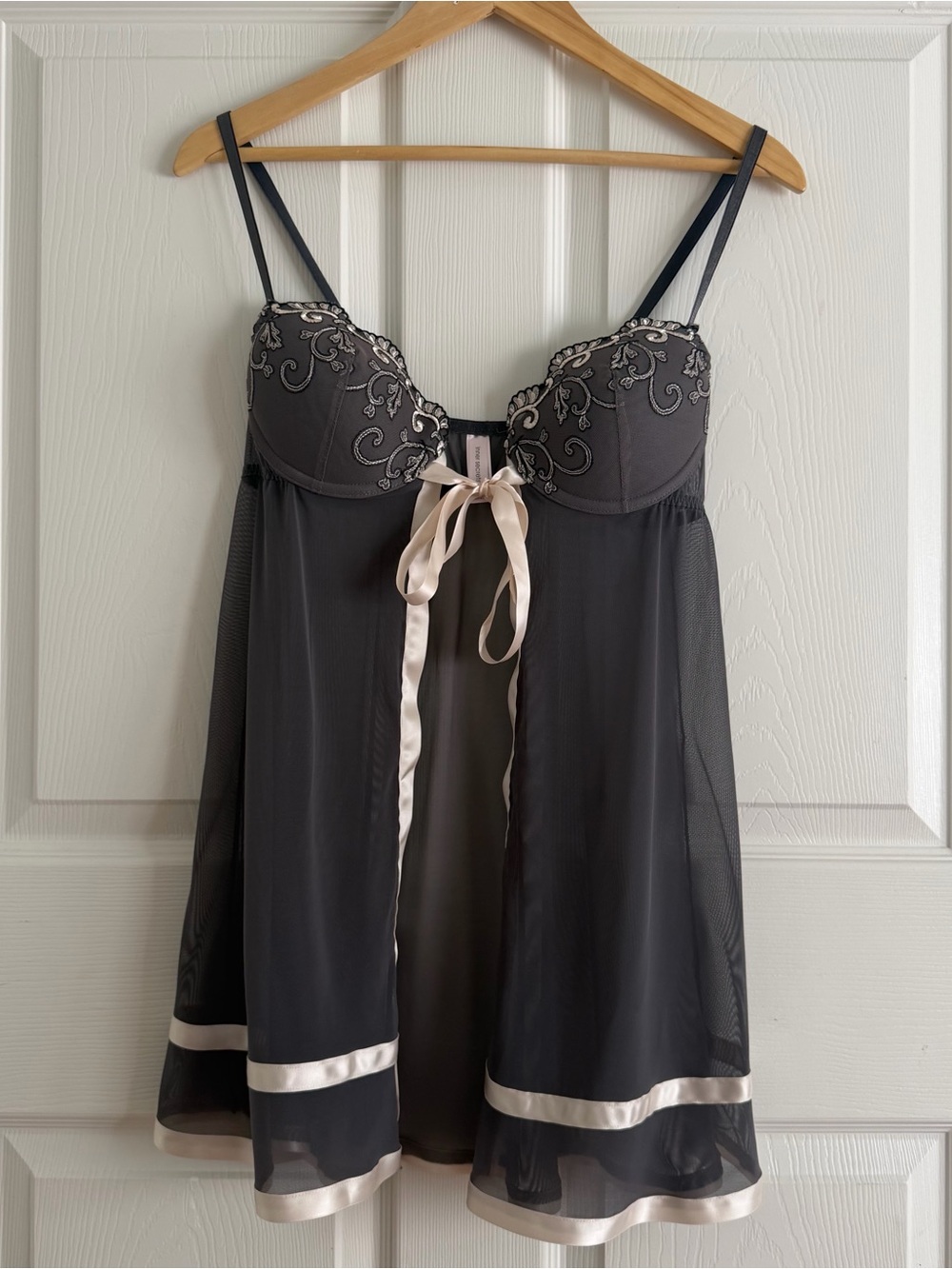 vintage grey inner secrets lingerie mesh slip